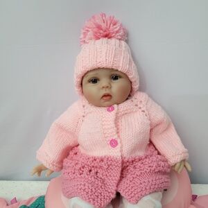 Knitting Baby Sweater and Hat Set